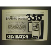 1934 Kelvinator Refrigerator Ad - in French - Pour 350 Fr par mois vous pourrez
