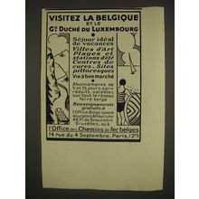 1933 Belgium & Grand Duchy of Luxemburg Ad - in French - Visitez la Belgique et