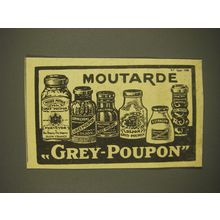 1933 Grey Poupon Mustard Ad - in French - Moutarde Grey-Poupon