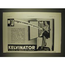 1934 Kelvinator Refrigerator Ad - in French - Voyez comme c'est spacieux