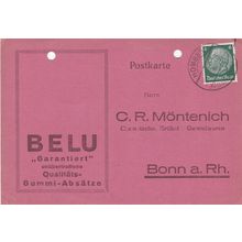Germany 1936 BELU Homberg to Bonn Postcard Homberg cancel typed VGC