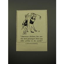 1950 American Airlines Ad - cartoon by Sam Cobean - Golfing
