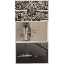 HMS Rodney Church Ship 3x Real Photo Old Postcard s