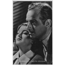 Myrna Loy Melvyn Douglas Rare Kwatta Belgium Postcard Size Film Photo