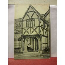 15th C. PORCH, LACOCK, WILTSHIRE unused antique postcard by E C Hunt . #