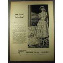 1954 American Viscose Corporation Ad - Now Rayon's in the bag