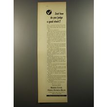 1954 Merrill Lynch Ad - Just how do you judge a good stock?
