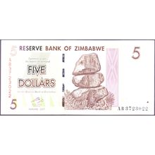 2007 Zimbabwe Banknote 5 Dollars Sig 8 Gono