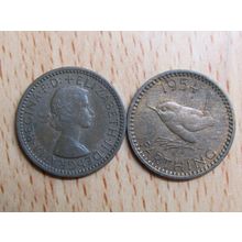 GB 1954 Elizabeth II Wren Farthing Coin