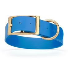Dog Pet Collar with Brass Hardware Size XL W 1.5” L 20” - 24” Cerulean Blue