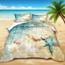 Bedbay Beach Comforter Sets King Size Beach Themed Bedding 3 Pieces Microfiber S