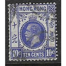 HONG KONG 1912-21 GEORGE V MULTI-CROWN CA 10c USED SG105