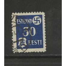 Estonia N5, 1941 Estonian Arms and Swastika, VF, Used (EST495)