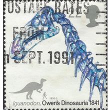 GB, DINOSAUR, Iguanodon, blue 1991, 22p, #2