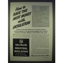 1939 Johns-Manville Industrial Insulation Ad - Save