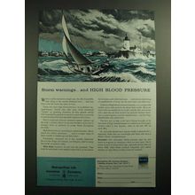 1958 Metropolitan Life Insurance Ad - Storm Warnings High Blood Pressure