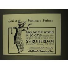 1962 Holland-America Line SS Rotterdam Cruise Ad - Pleasure Palace