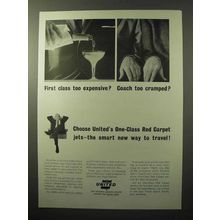 1964 United Airlines Ad - First Class Too Expensive?