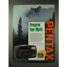 1991 Pentax IQZoom 105R Camera Ad - Preserve World