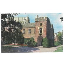 BISHOP'S PALACE, EXETER, DEVON used vintage postcard. 1967 postmark =