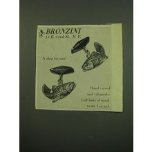 1949 Bronzini Fish Cuff Links Ad - A Shop for Men
