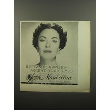 1951 Maybelline Cosmetics Ad - Be fashion-wise accent your eyes