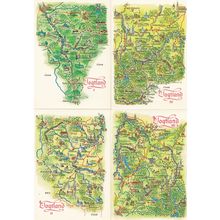 Vogtland Germany Bavaria Saxony 4x German Map Postcard s
