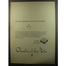 1953 Charles of the Ritz Empty Gift Powder Box Ad - The most expensive gift