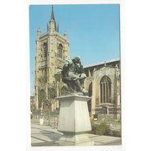 St Peter Mancroft Church & Statue of Sir Thomas Browne Norwich Postcard Norfolk