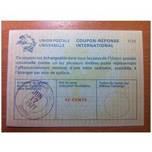 Etats Unis 42 cents 17/06/1977 California UPU COUPON-REPONSE INTERNATIONAL C22