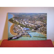 AERIAL VIEW, THE HARBOUR, FOLKESTONE, KENT.. unused postcard by J. Salmon =