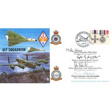 617 Squadron Dambusters 4x 1970s Wing Commander RAF MULTI Hand Signed FDC