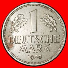Ⰶ NOT COMMUNIST (1950-2001): GERMANY ★ 1 MARK 1950G I+A+r1★LOW START★NO RESERVE