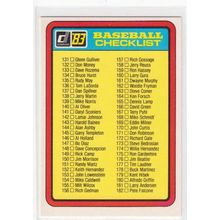 1983 Donruss Baseball Checklist unmarked card 131-234