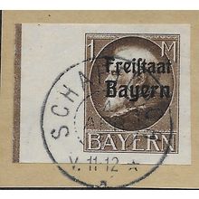 GER (BAVARIA) 1919 1M KING LUDWIG III' (FREISTAAT)(IMPERFED) USED(EBID65-509)