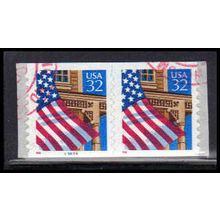 Used 2915A 32c U.S. Flag Over Porch Very Fine CNP Left 89898 10x10 PA1765