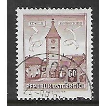 AUSTRIA 1957 BUILDINGS LEDERER TOWER 6Og BROWN SG 1299 FINE USED#
