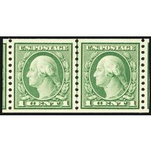 490, MNH 1¢ XF/Superb Coil Line Pair - PSE Graded 95 Certificate * Stuart Katz