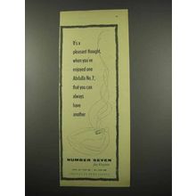 1957 Abdulla Number Seven Cigarettes Ad - Pleasant
