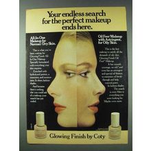 1978 Coty Glowing Finish Ad - Endless Search Ends