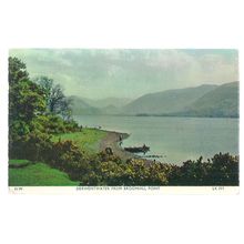 DERWENTWATER FROM BROOMHILL POINT, CUMBRIA used postcard by H. Webster 1963 pm =