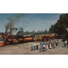 Ghost Town and Calico Railroad Stage Coach Train Postcard