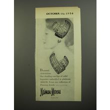 1954 Neiman-Marcus Earclips Ad - Diamond abstrations