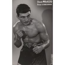 Claude Milazzo Tunisian French Boxer Old Management Card Photo