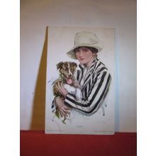 ALERT by Harrison Fisher used antique postcard by Reinthat & Newman 1918 pm =