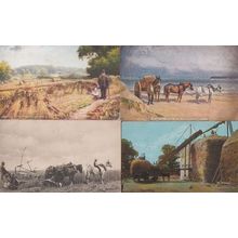 Cornfield on the Bure Norfolk Broads Carting Sand On The Coast 4x Postcard s