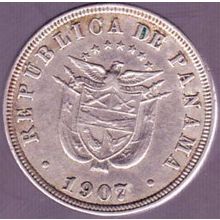 1907 Panama 2 & Half Centesimos Coin