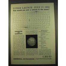 1963 General Dynamics Astronautics Ad - Lunar Launch
