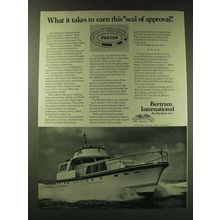 1971 Richard Bertram International Yacht Ad - What it takes to earn this seal