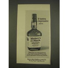 1976 Maker's Mark Bourbon Ad - It Tastes Expensive